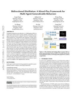 Bidirectional Distillation: A Mixed-Play Framework for Multi-Agent Generalizable Behaviors