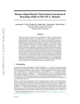 Human-Aligned Bench: Fine-Grained Assessment of Reasoning Ability in MLLMs vs. Humans