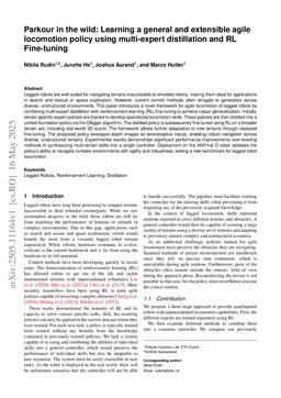 Parkour in the Wild: Learning a General and Extensible Agile Locomotion Policy Using Multi-expert Distillation and RL Fine-tuning