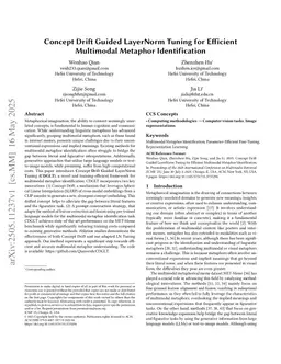 Concept Drift Guided LayerNorm Tuning for Efficient Multimodal Metaphor Identification