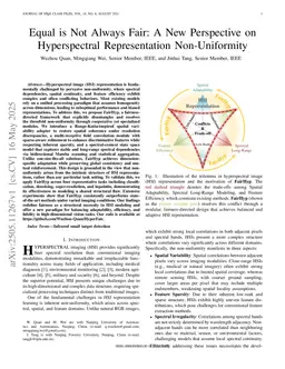 Equal is Not Always Fair: A New Perspective on Hyperspectral Representation Non-Uniformity