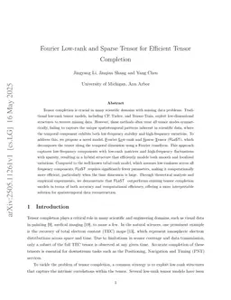 Fourier Low-rank and Sparse Tensor for Efficient Tensor Completion