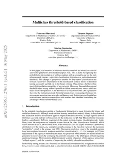 Multiclass threshold-based classification