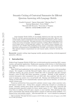 Semantic Caching of Contextual Summaries for Efficient Question-Answering with Language Models