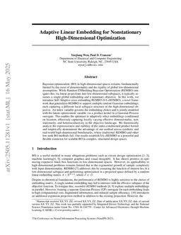 Adaptive Linear Embedding for Nonstationary High-Dimensional Optimization
