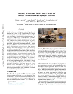 MTevent: A Multi-Task Event Camera Dataset for 6D Pose Estimation and Moving Object Detection