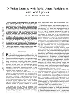 Diffusion Learning with Partial Agent Participation and Local Updates