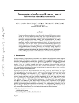 Decomposing stimulus-specific sensory neural information via diffusion models