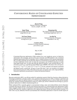Convergence Rates of Constrained Expected Improvement