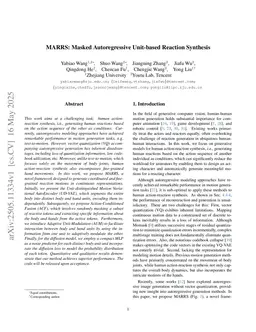 MARRS: Masked Autoregressive Unit-based Reaction Synthesis
