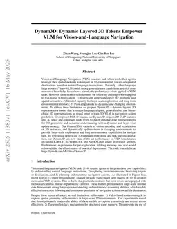 Dynam3D: Dynamic Layered 3D Tokens Empower VLM for Vision-and-Language Navigation