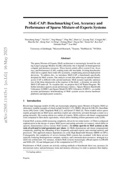 MoE-CAP: Benchmarking Cost, Accuracy and Performance of Sparse Mixture-of-Experts Systems