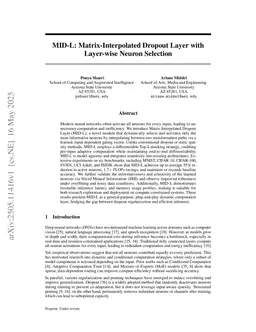 MID-L: Matrix-Interpolated Dropout Layer with Layer-wise Neuron Selection