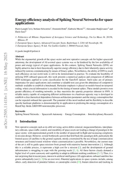 Energy efficiency analysis of Spiking Neural Networks for space applications