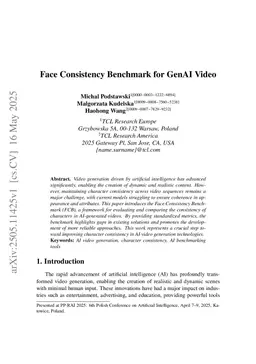 Face Consistency Benchmark for GenAI Video