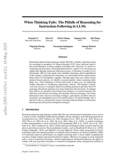 When Thinking Fails: The Pitfalls of Reasoning for Instruction-Following in LLMs