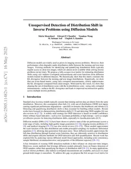 Unsupervised Detection of Distribution Shift in Inverse Problems using Diffusion Models