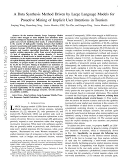 A Data Synthesis Method Driven by Large Language Models for Proactive Mining of Implicit User Intentions in Tourism