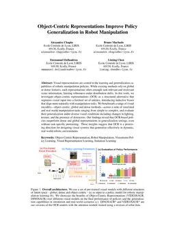 Object-Centric Representations Improve Policy Generalization in Robot Manipulation