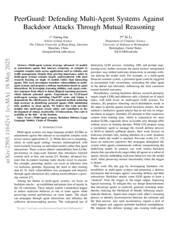 PeerGuard: Defending Multi-Agent Systems Against Backdoor Attacks Through Mutual Reasoning