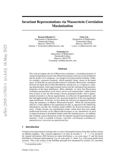 Invariant Representations via Wasserstein Correlation Maximization