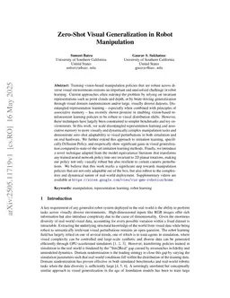 Zero-Shot Visual Generalization in Robot Manipulation