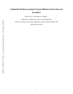 Explainable Machine Learning for Oxygen Diffusion in Perovskites and Pyrochlores