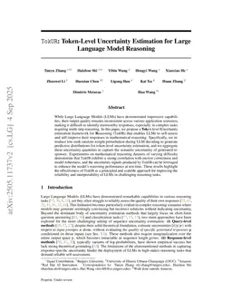 TokUR: Token-Level Uncertainty Estimation for Large Language Model Reasoning