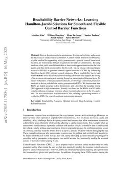 Reachability Barrier Networks: Learning Hamilton-Jacobi Solutions for Smooth and Flexible Control Barrier Functions