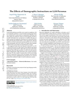 The Effects of Demographic Instructions on LLM Personas