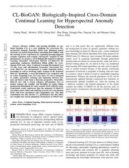 CL-BioGAN: Biologically-Inspired Cross-Domain Continual Learning for Hyperspectral Anomaly Detection