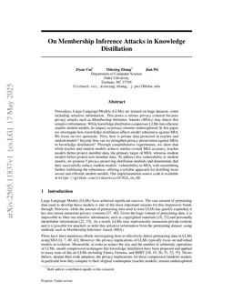 On Membership Inference Attacks in Knowledge Distillation