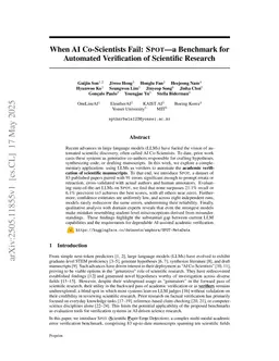 When AI Co-Scientists Fail: SPOT-a Benchmark for Automated Verification of Scientific Research