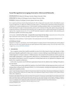 Facial Recognition Leveraging Generative Adversarial Networks