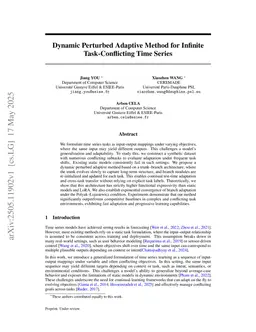 Dynamic Perturbed Adaptive Method for Infinite Task-Conflicting Time Series