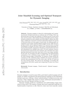 Joint Manifold Learning and Optimal Transport for Dynamic Imaging