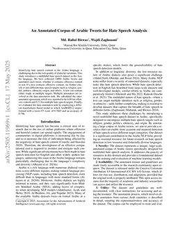 An Annotated Corpus of Arabic Tweets for Hate Speech Analysis