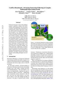 CrafText Benchmark: Advancing Instruction Following in Complex Multimodal Open-Ended World