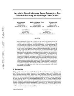 Incentivize Contribution and Learn Parameters Too: Federated Learning with Strategic Data Owners