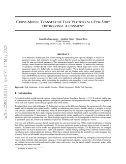 Cross-Model Transfer of Task Vectors via Few-Shot Orthogonal Alignment
