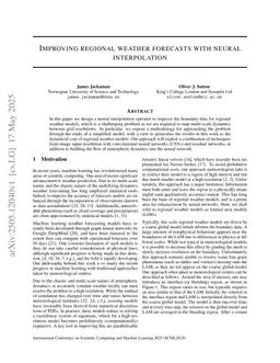 Improving regional weather forecasts with neural interpolation