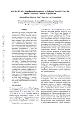 MoL for LLMs: Dual-Loss Optimization to Enhance Domain Expertise While Preserving General Capabilities