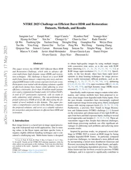 NTIRE 2025 Challenge on Efficient Burst HDR and Restoration: Datasets, Methods, and Results