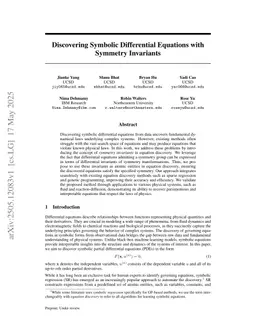 Discovering Symbolic Differential Equations with Symmetry Invariants