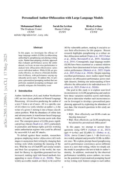 Personalized Author Obfuscation with Large Language Models