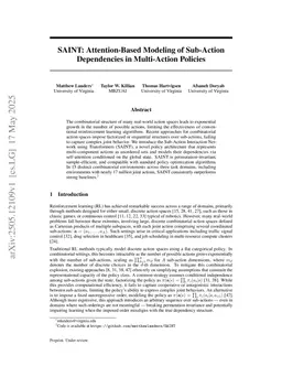 SAINT: Attention-Based Policies for Discrete Combinatorial Action Spaces
