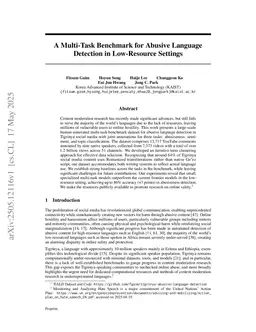 A Multi-Task Benchmark for Abusive Language Detection in Low-Resource Settings