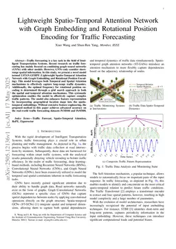 Lightweight Spatio-Temporal Attention Network with Graph Embedding and Rotational Position Encoding for Traffic Forecasting