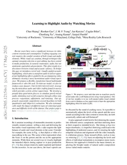 Learning to Highlight Audio by Watching Movies