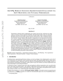 SoftPQ: Robust Instance Segmentation Evaluation via Soft Matching and Tunable Thresholds